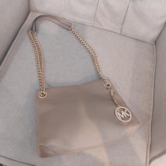 Michael Kors Small Gold Jet Set Chain Shoulder Bag chain beige tan cream casual - Picture 4 of 13